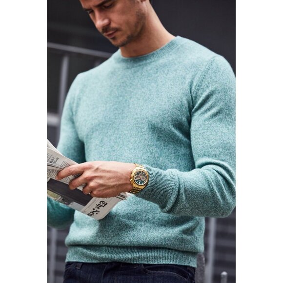 Citizens Mens Eco-Drive Chronograph Gold Stainless Steel Watch - Picture 2 of 7